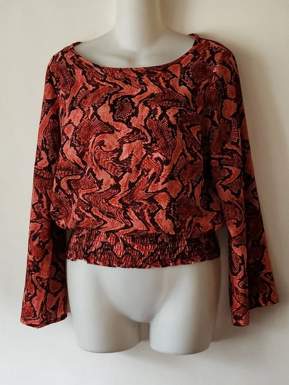 MICHAEL Michael Kors blouse sz S convertible sleeves orange animal print VGUC